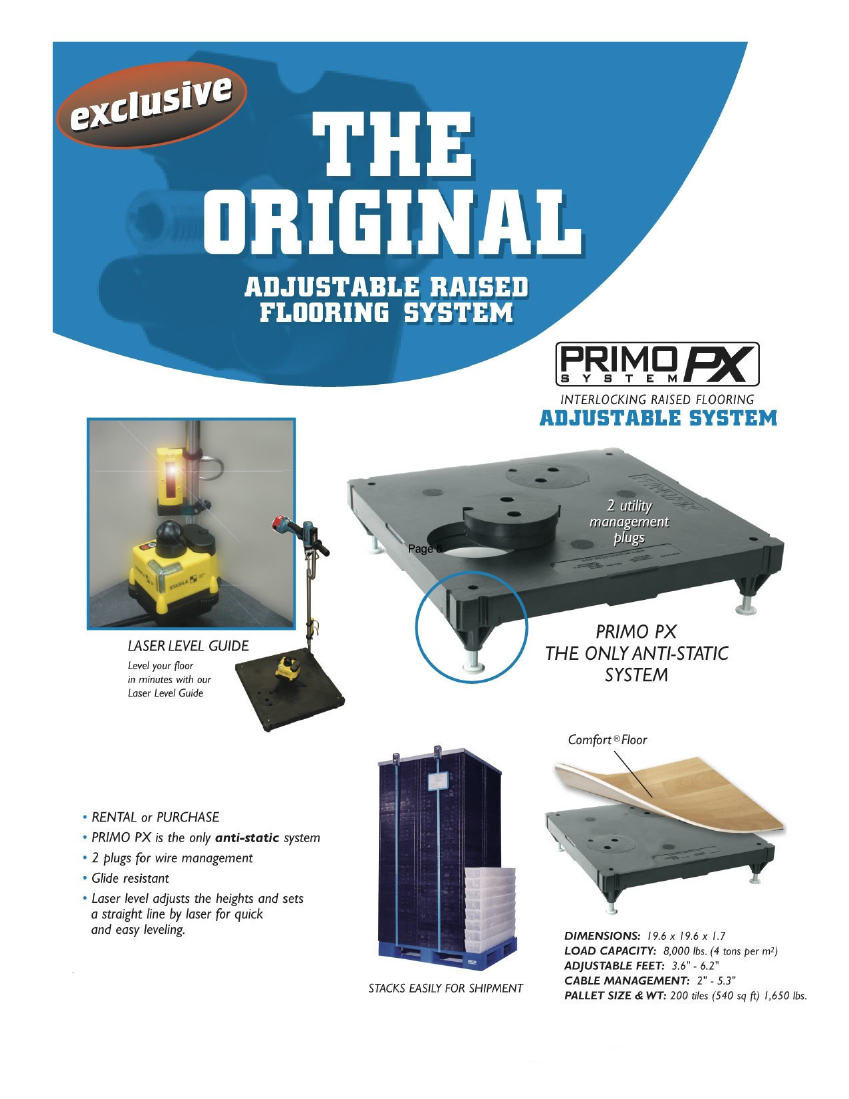 Primo PX Adjustable Rasied Flooring