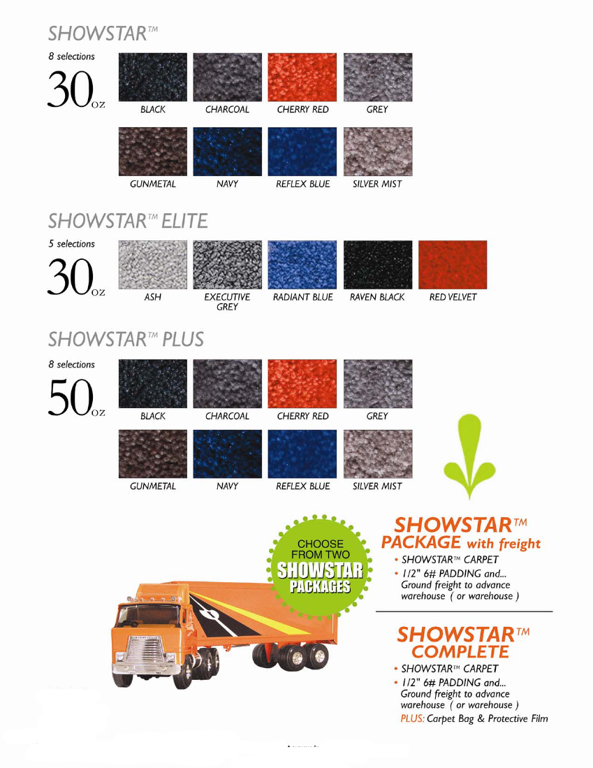 Show Star Carpet Options