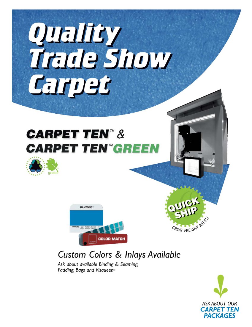 Carpet Ten Trade Show Carpet: Custom Sizes, Colors and Inlays